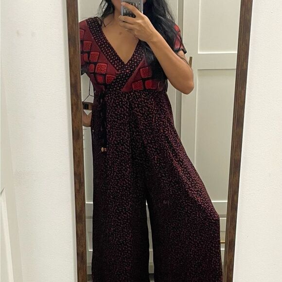 Vintage‎ Carole Little Artsy Jumpsuit Sz 6 NEW Wide Leg Geometric Print Boho - Picture 4 of 11